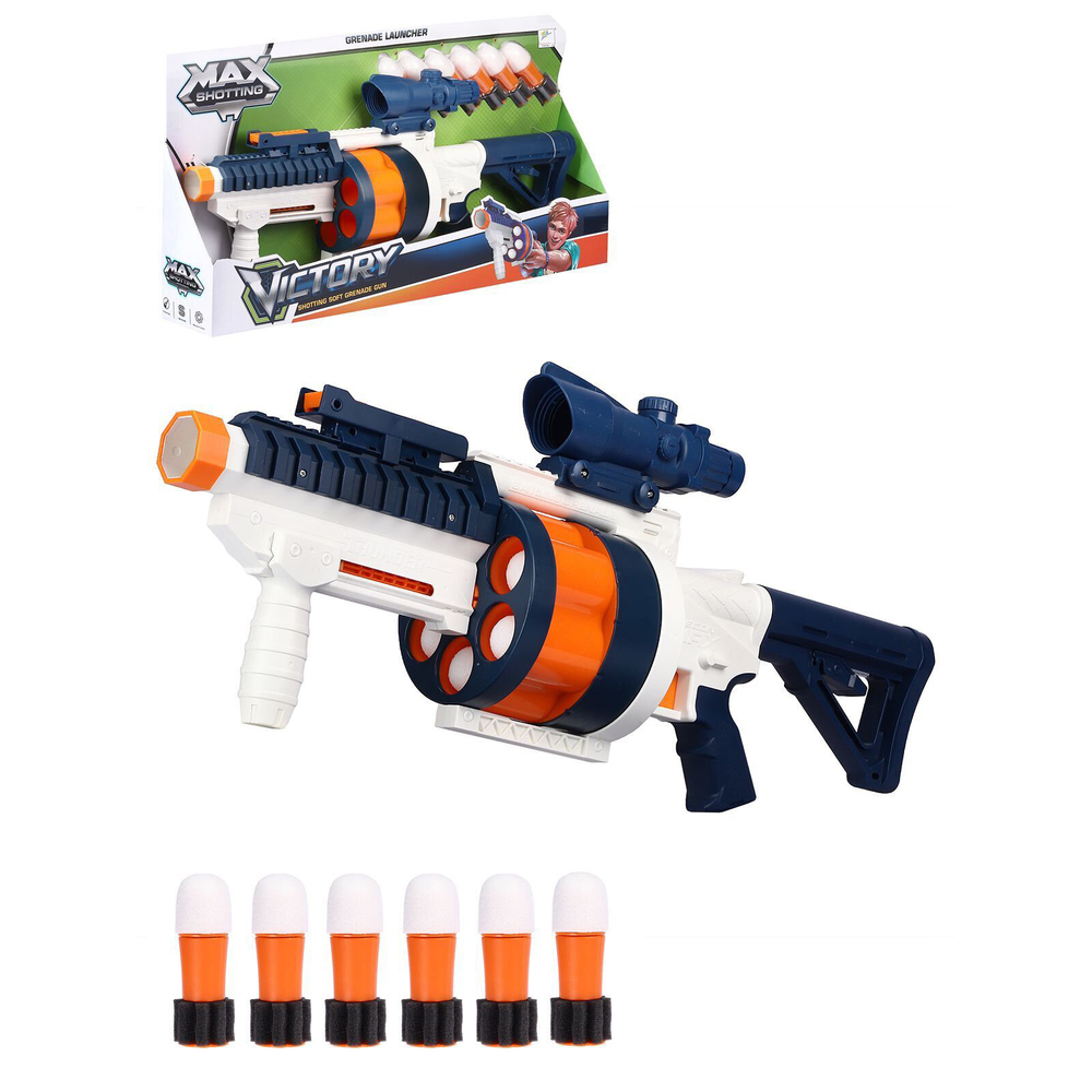 Игрушечное оружие Механический гранатомет на мягких снарядах 858-038