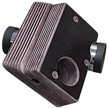 Держатель спиннинга дерево-метал. УКБ №4 Труба Хром 50мм Отверстие в основание 40мм на лик-трос 00-84