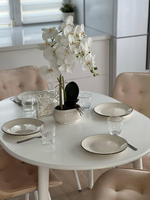 Круглый раздвижной стол "Скандинавия" и 4 стула Бостон