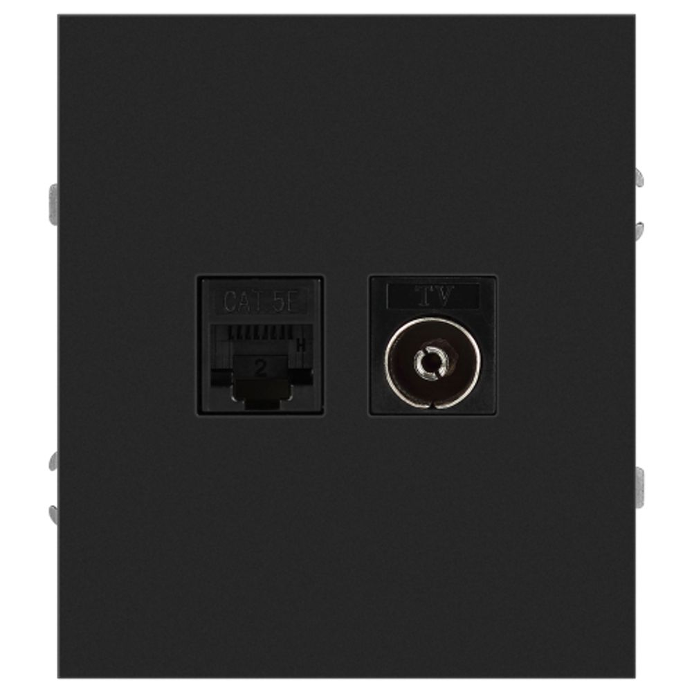 Розетка ЭРА Arktik 16-3110-05 комбинированная RJ45+TV антрацит | Эра Arktik