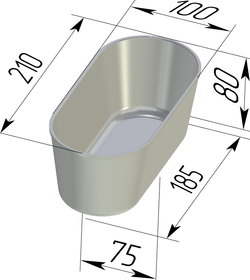 Форма для выпечки хлеба Л-10-2 овальная 210х100х80 мм