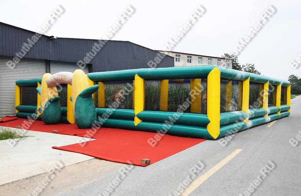 Надувной лабиринт "Кукурузная плантация" размер 12*11*2,8 м