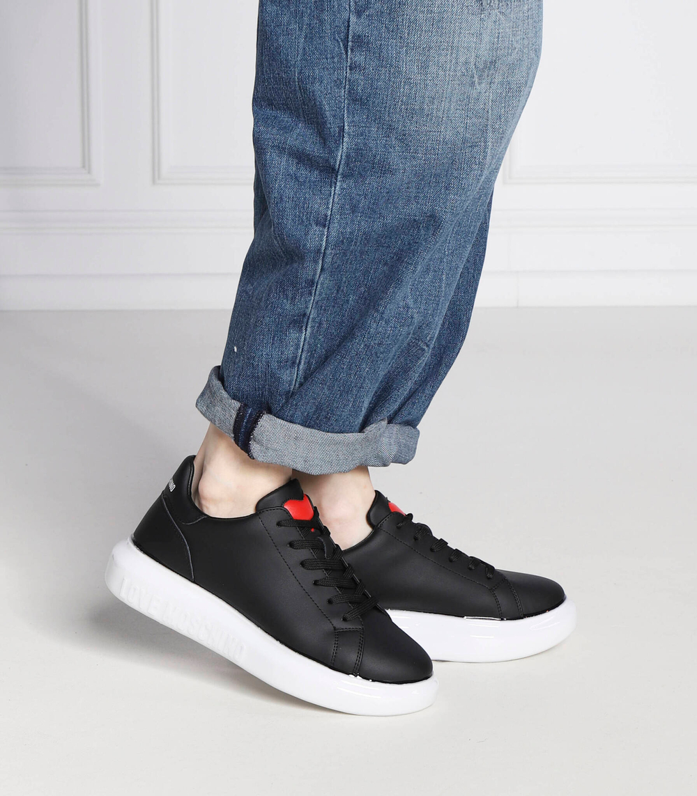 Кожаные кроссовки Love Moschino - черный(JA15174G0FIAY)