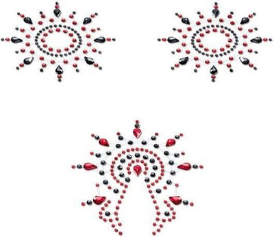 Набор наклеек из красных и черных страз Petits Joujoux Gloria (Цвет: красный с черным)