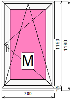 Пластиковое окно с поворотно-откидной створкой 1150 х 700 ТермА Эко + Москитная сетка