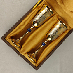 Винный набор с лазуритом "Изящный" на 2 персоны (Златоуст)