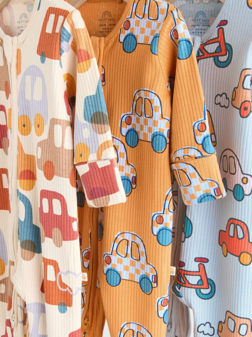 Комбинезон / Cлип для малышей Next N26-376, 3 шт., Бежевый, Оранжевый, Голубой