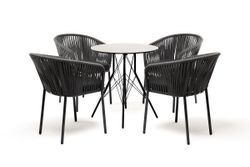 "Конте" обеденная группа на 4 персоны, круглый стол, цвет "серый гранит"