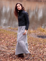 Длинная шерстяная юбка (серый)