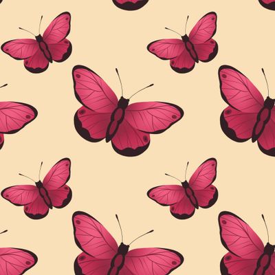 красные бабочки на бежевом телесном