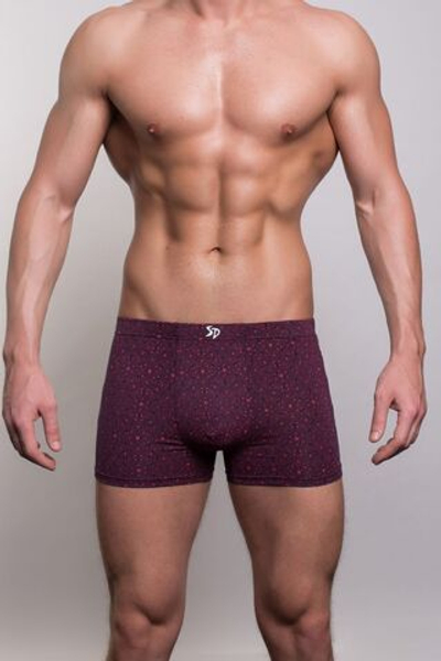 Мужские трусы-боксеры с узором из треугольников и звезд (Размер: M) (Цвет: серый)