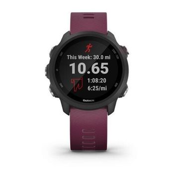 Garmin Forerunner 245 чёрный с вишневым ремешком беговые смарт-часы с GPS (010-02120-11)