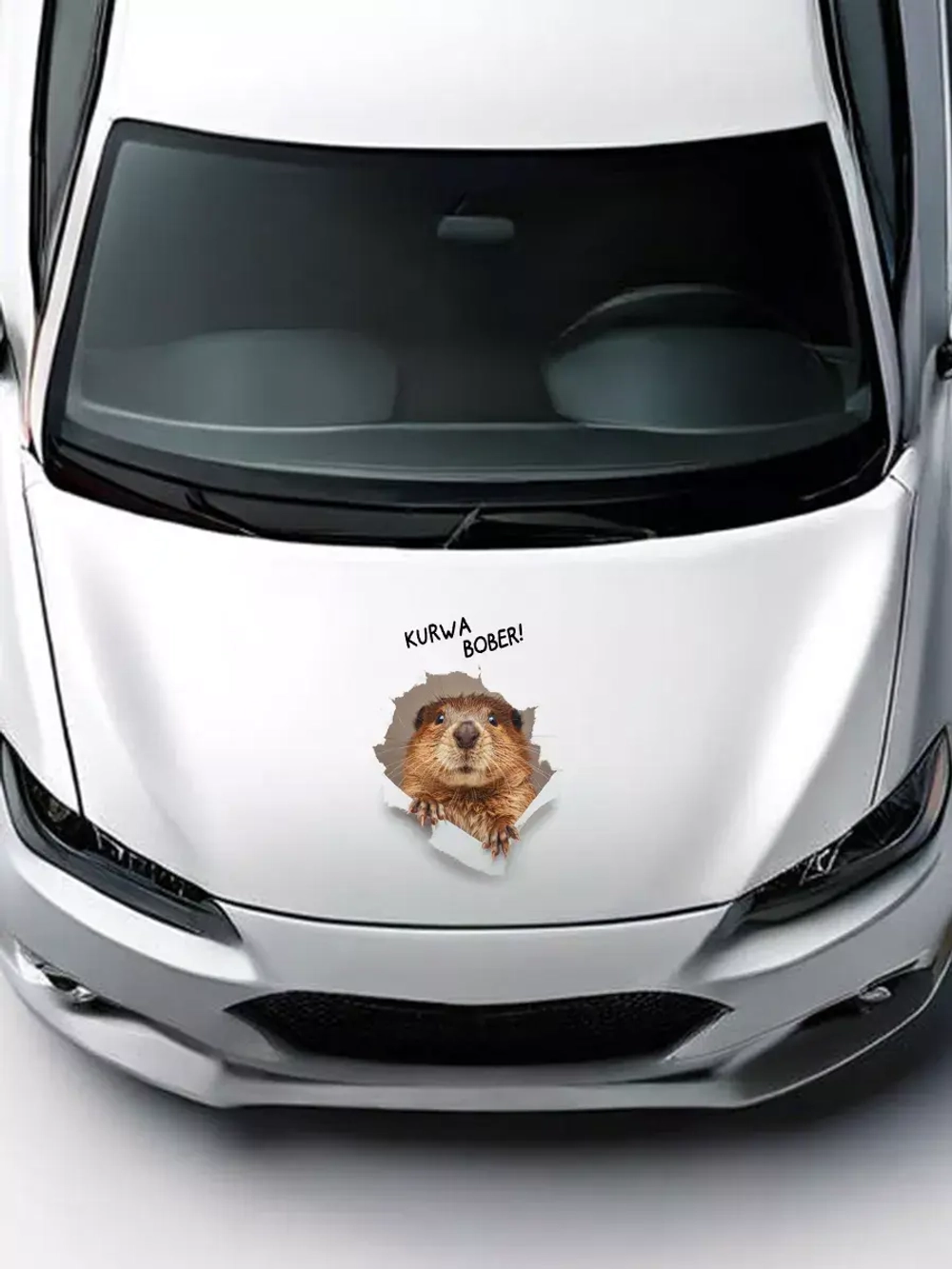 Наклейка интерьерная мем Бобр KURWA прикол