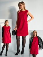 Платье сарафан офисный замшевый