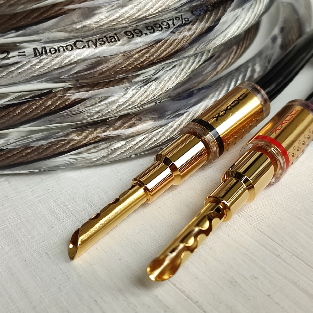 DAXX S192g Акустический кабель 12AWG (3.3мм.кв), класса Hi-End из посеребренной монокристаллической меди -готовая пара-