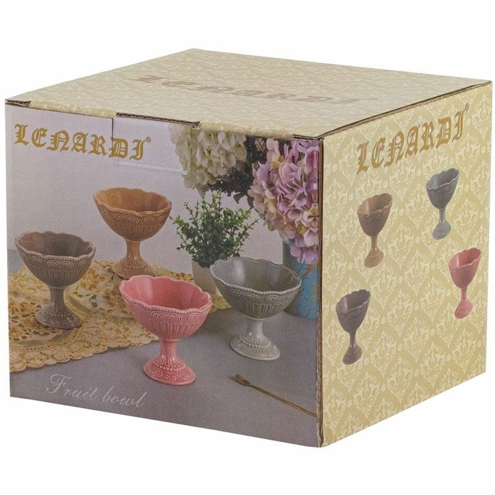 Lenardi 110432 Конфетница 15,5 см БАВАРИЯ на ножке в под.уп.(х12)Керамика