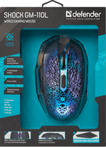 Мышь проводная игровая оптическая Defender Shock GM-110L (черный),USB, 6 кн. + колесо, коврик