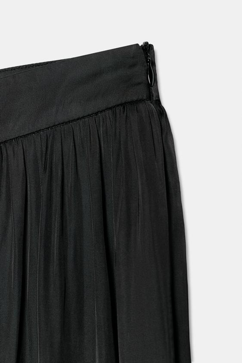 ZARA АТЛАСНЫЕ БРЮКИ-ШАРОВАРЫ, ЧЕРНЫЙ