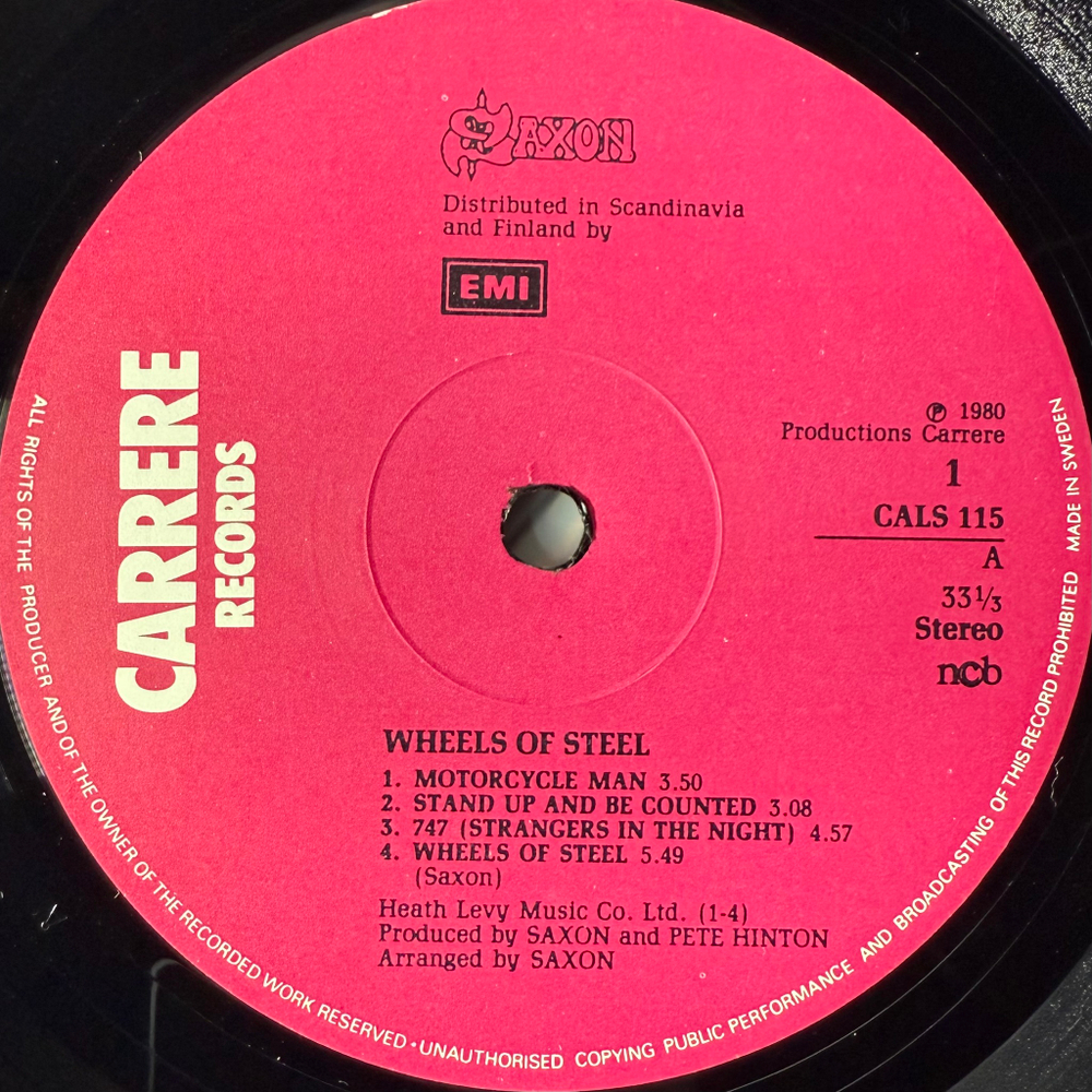 Saxon ‎– Wheels Of Steel (Скандинавия 1980г.)