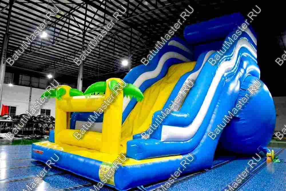 Большой надувной батут-горка "Волна - 2" 10*6*8 м