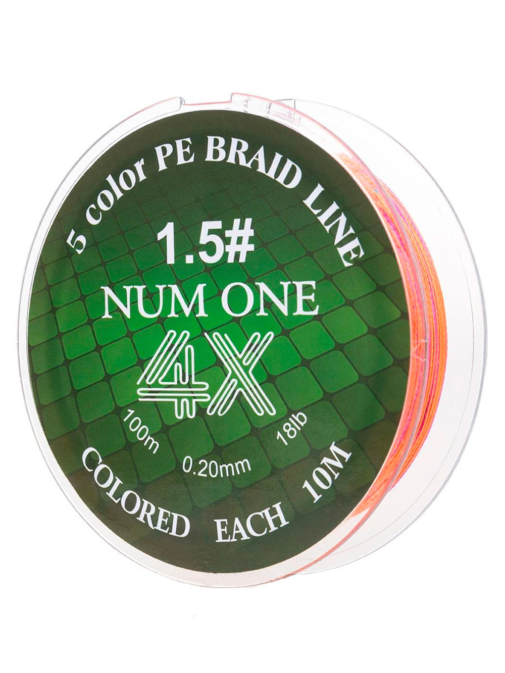 Шнур плетеный для рыбалки Ryobi NUM ONE PE4X-100M Multi Colour 3.5#/0,310 mm