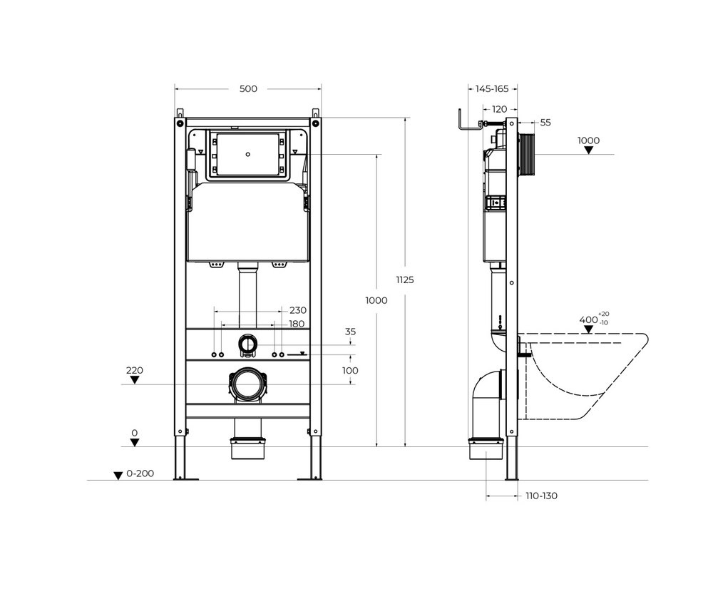 Инсталляция для подвесного унитаза BELBAGNO BB-101-M
