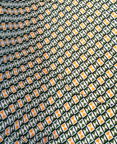 штапель твил принт геометрия зеленый/желтый/молочн D13