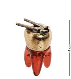 AM-2762 Фигурка «Зуб с щипцами» (латунь, янтарь)