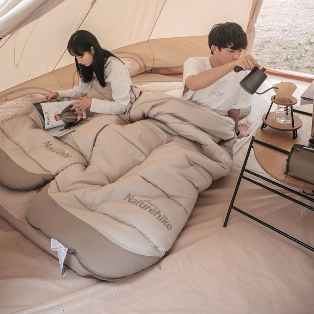 Спальный мешок Naturehike NH21MSD11 коричневый, молния слева, 6927595788295L