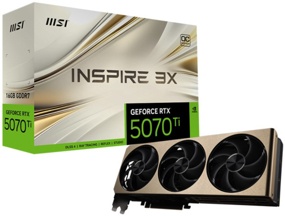 Видеокарта MSI GeForce RTX 5070 TI INSPIRE 3X OC (RTX 5070 Ti 16G INSPIRE 3X OC)