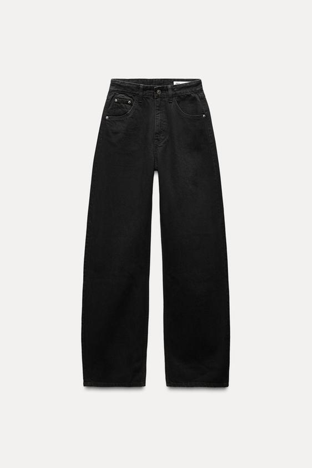 ZARA ДЖИНСЫ TRF С ВЫСОКОЙ ПОСАДКОЙ, ЧЕРНЫЙ