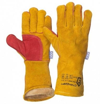 Краги спилковые усиленные, утеплитель-мех мутон 