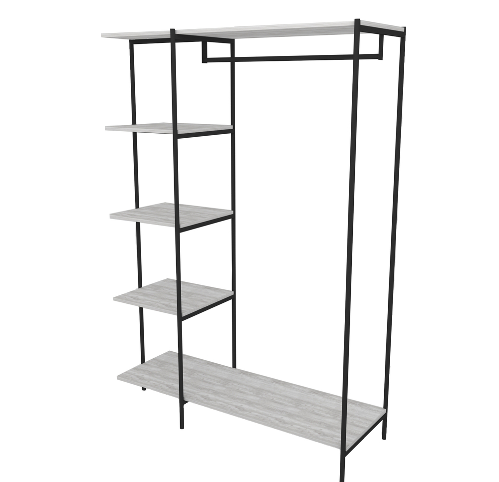 Стеллаж-вешалка на металлокаркасе, модульная серия Сиэтл