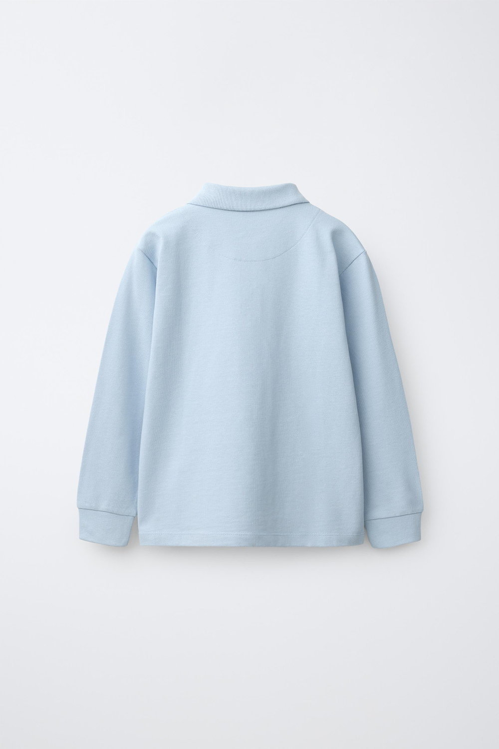ZARA ОДНОТОННОЕ ПОЛО, ПАСТЕЛЬНО-СИНИЙ