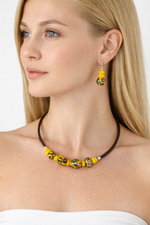 Комплект украшений из муранского стекла: колье, серьги