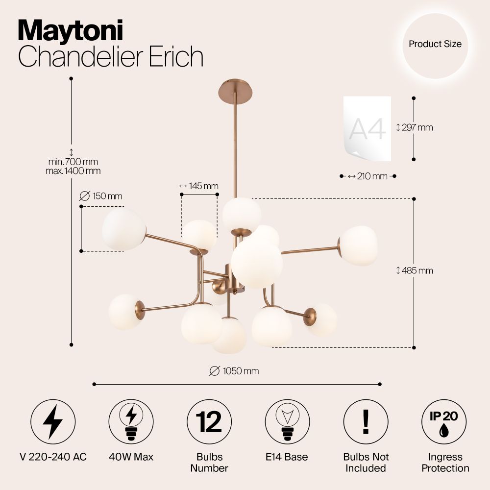 Люстра Maytoni MOD221-PL-12-G