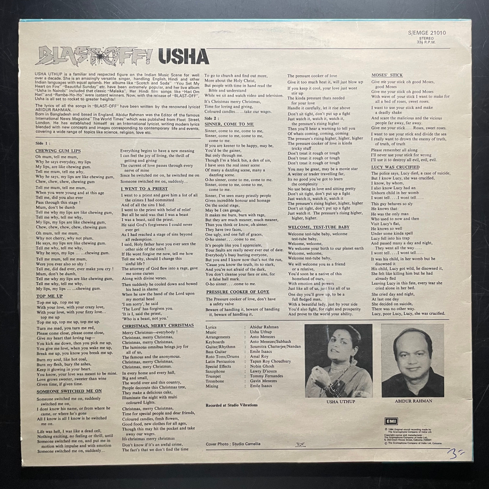 Usha ‎– Blast-Off! (Индия 1984г.)