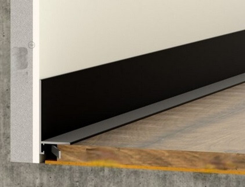 Алюминиевый мини плинтус ПО-190 черный матовое 2700 мм