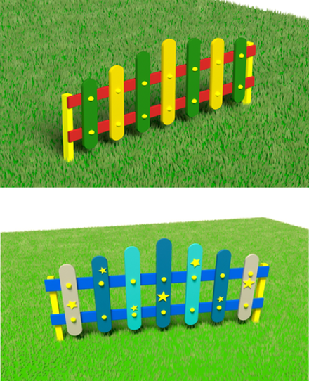 Красочный заборчик из влагостойкой фанеры, секция 1490*650 мм