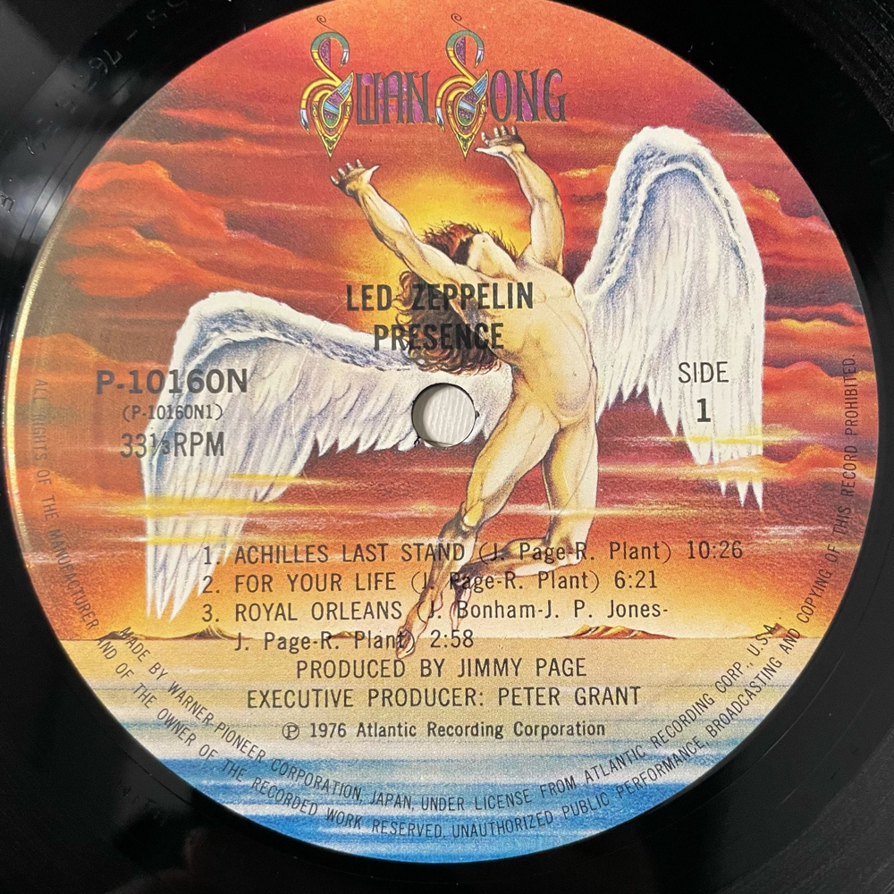 Винтажная виниловая пластинка LP Led Zeppelin Presence (Япония 1976) (Без Оби)