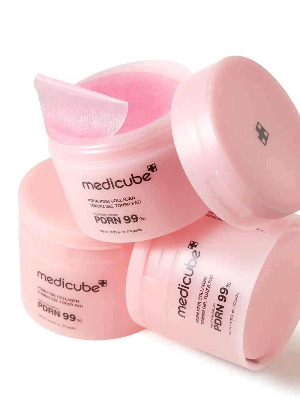 Medicube Ультратонкие гелевые тонер-пэды с ПДРН и коллагеном против пигментации PDRN Pink Collagen Toning Gel Toner Pad 70 шт