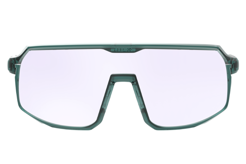 Спортивные очки с диоптриями HILX Inferno Shiny Crystal Green / Photochromic Purple Mirror Lens