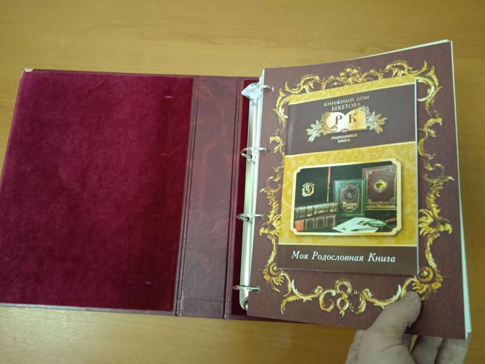 Семейный альбом родословная книга "Застолье", обложка балакрон (гранат)