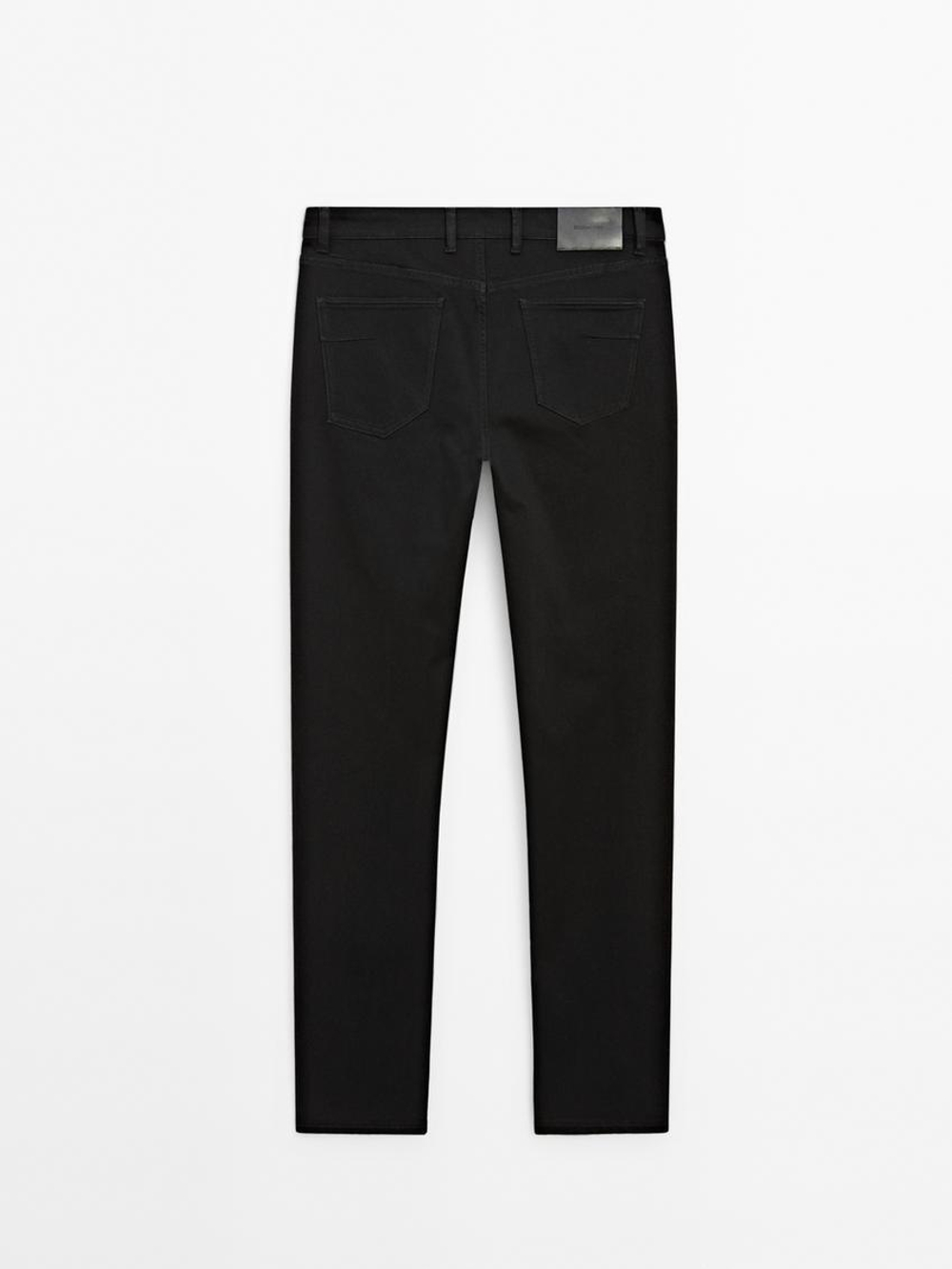 Massimo Dutti Джинсы облегающего кроя из смесового хлопка, черный