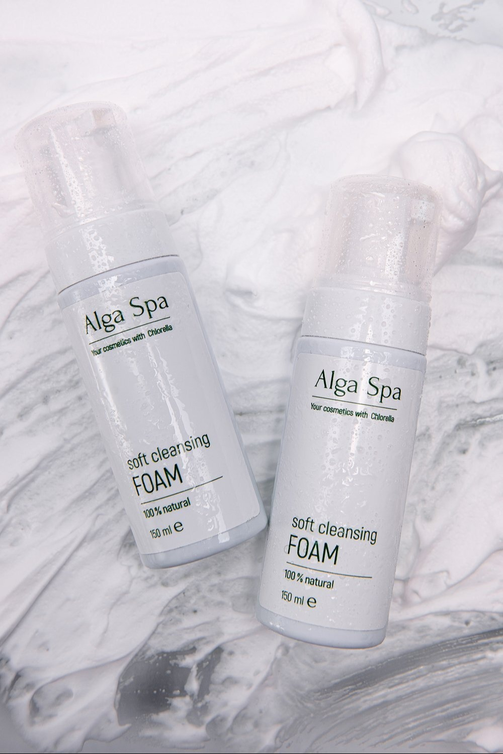 Мягкая пенка для умывания Soft cleansing foam на основе живой суспензии микроводоросли Chlorella, ТМ ALGA SPA