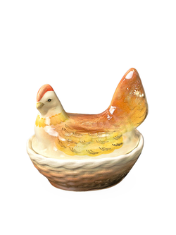 Фаянсовая масленка "Курочка" (ЗиК "Конаково")