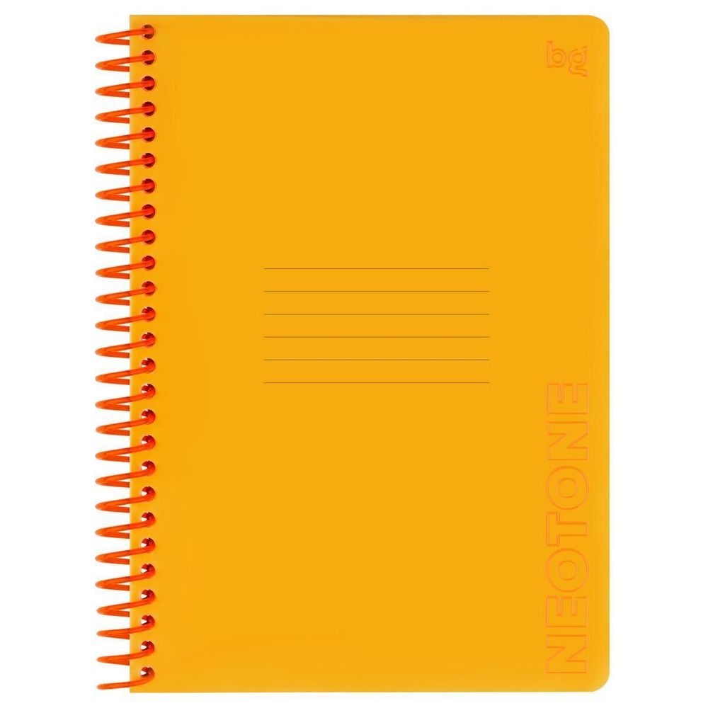 Тетрадь 48л. А5, клетка на пластиковом гребне, пластиковая обложка &quot;Neon. Orange&quot; (BG)