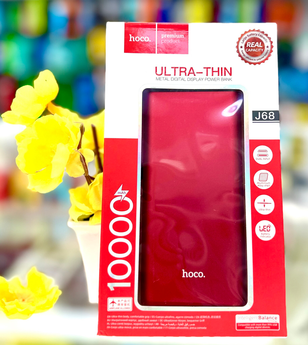 Power Bank 10000mAh, Hoco J68, красный