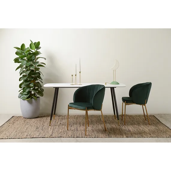 Стул Coral темно-зеленый велюр с золотыми ножками