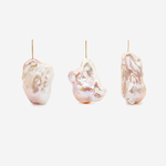 Барочная культивированная жемчужина, розово-персиковая с радужными переливами